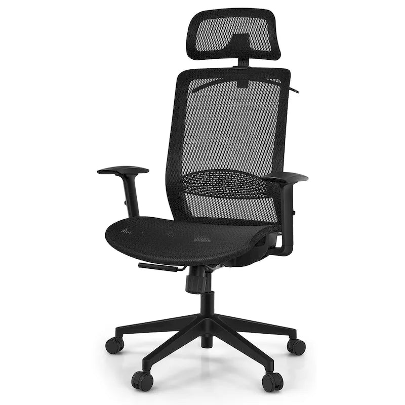 Ergonomiczny Fotel Biurowy Siatkowy z Wysokim Oparciem i Funkcją Odchylania