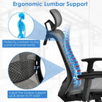 Ergonomiczny Fotel Biurowy Siatkowy z Wysokim Oparciem i Funkcją Odchylania