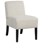 Gymax Armless Accent Chair w/ Rubber Wood Legs Modern Vanity Chair for