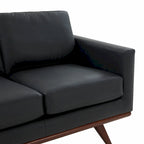 Nowoczesna sofa skórzana Chester dwuosobowa z podstawą z drewna brzozowego do salonu, sypialni, ogrodu, poczekalni - 58.27