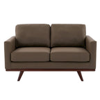 Nowoczesna sofa skórzana Chester dwuosobowa z podstawą z drewna brzozowego do salonu, sypialni, ogrodu, poczekalni - 58.27
