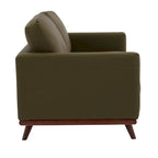 Nowoczesna sofa skórzana Chester dwuosobowa z podstawą z drewna brzozowego do salonu, sypialni, ogrodu, poczekalni - 58.27