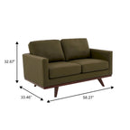 Nowoczesna sofa skórzana Chester dwuosobowa z podstawą z drewna brzozowego do salonu, sypialni, ogrodu, poczekalni - 58.27