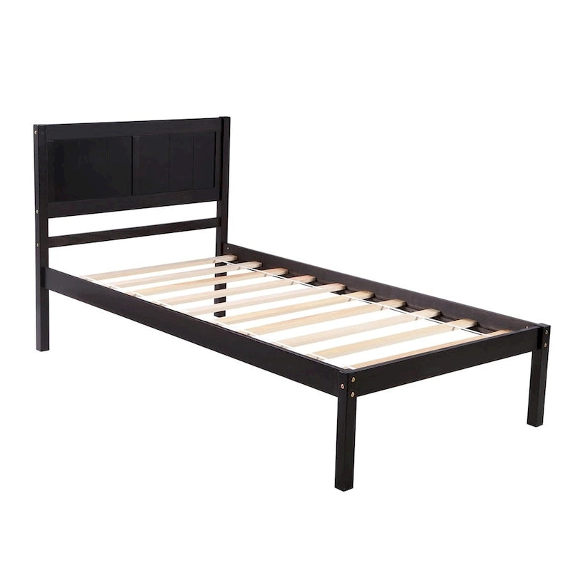Drewniane podwójne łóżko platformowe