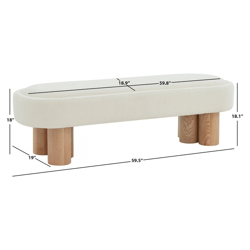 Ławka Boucle – 152 cm szer. x 48 cm gł. x 46 cm wys.