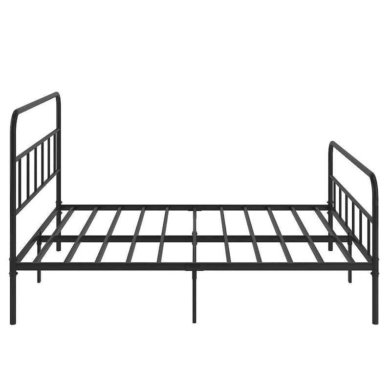 Metalowa Rama Łóżka Platformowego Queen Size z Zagłówkiem, Nie Wymaga Sprężyn Skrzyniowych