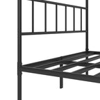Metalowa Rama Łóżka Platformowego Queen Size z Zagłówkiem, Nie Wymaga Sprężyn Skrzyniowych