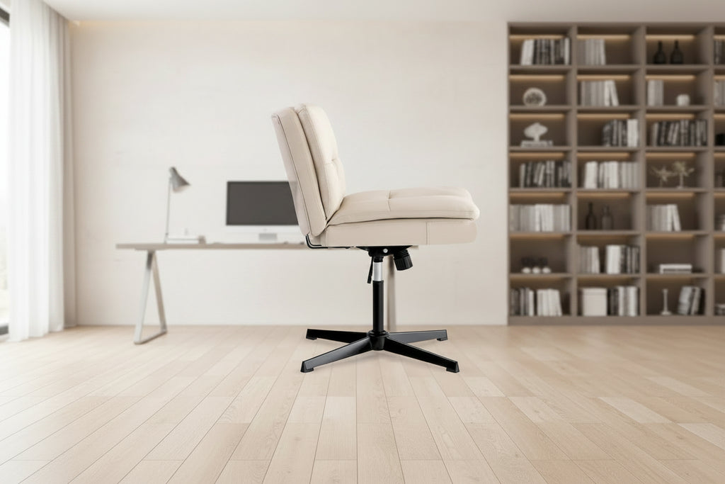 Armless Home Office Desk Chair Vanity Chair No Wheels
