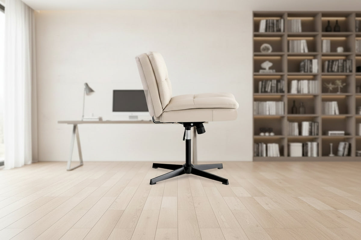 Armless Home Office Desk Chair Vanity Chair No Wheels