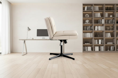 Armless Home Office Desk Chair Vanity Chair No Wheels